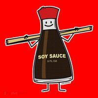 Soy Sauce Bottle Condiment Asian Chopsticks Santa Hat thumb 1