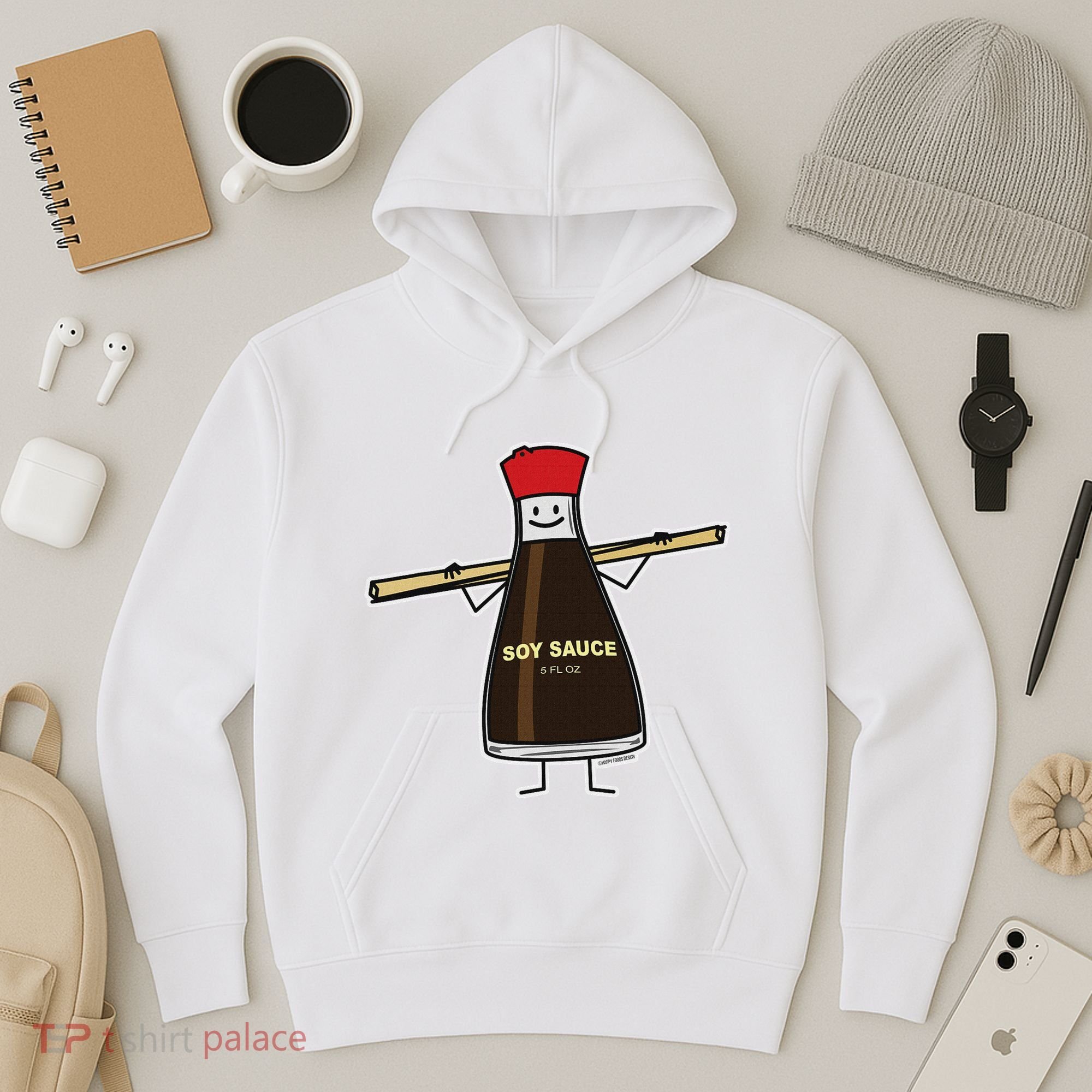 Soy Sauce Bottle Condiment Asian Chopsticks Hoodie