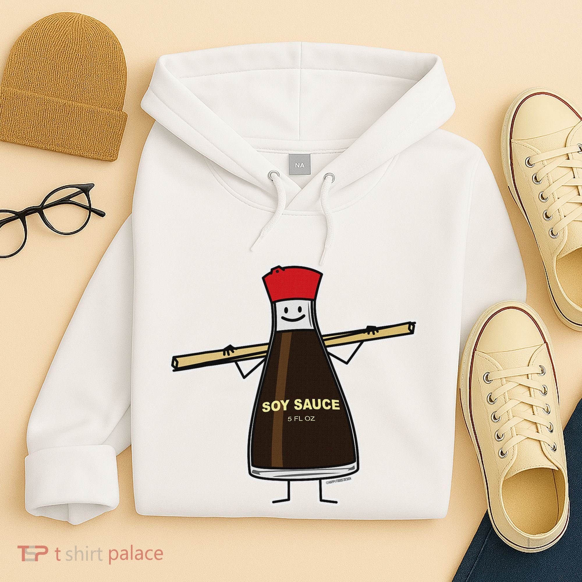 Soy Sauce Bottle Condiment Asian Chopsticks Hoodie