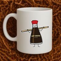 Soy Sauce Bottle Condiment Asian Chopsticks Coffee Mug thumb 2