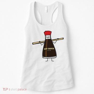 Soy Sauce Bottle Condiment Asian Chopsticks Women's Tank Top