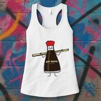 Soy Sauce Bottle Condiment Asian Chopsticks Women's Tank Top thumb 3