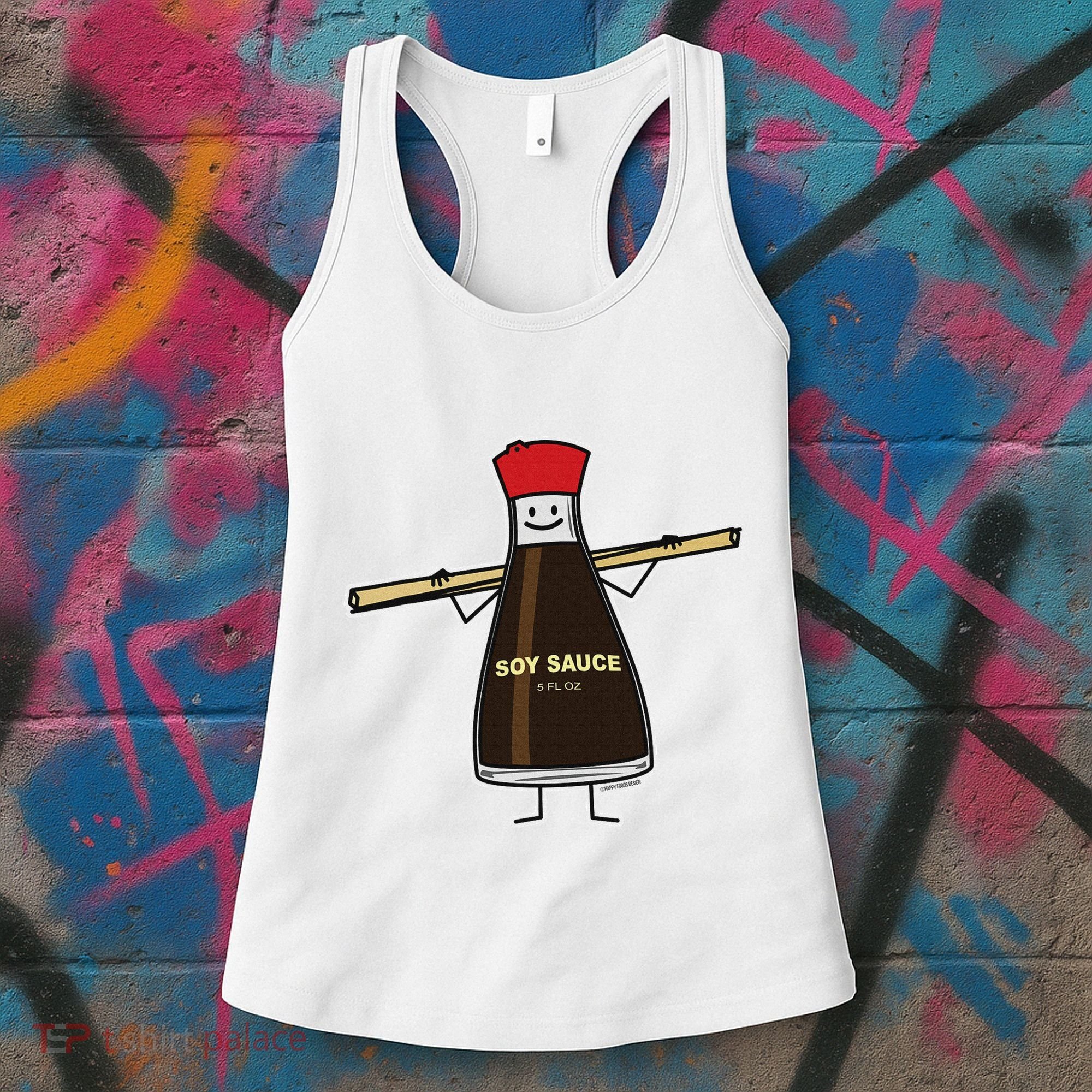 Soy Sauce Bottle Condiment Asian Chopsticks Women's Tank Top