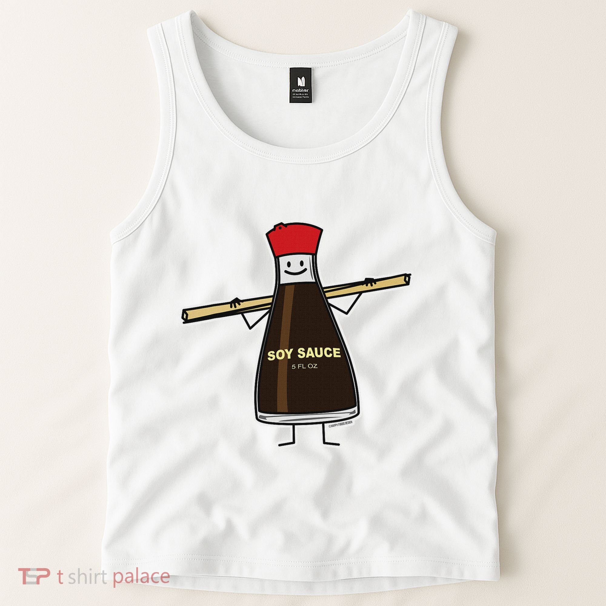 Soy Sauce Bottle Condiment Asian Chopsticks Tank Top