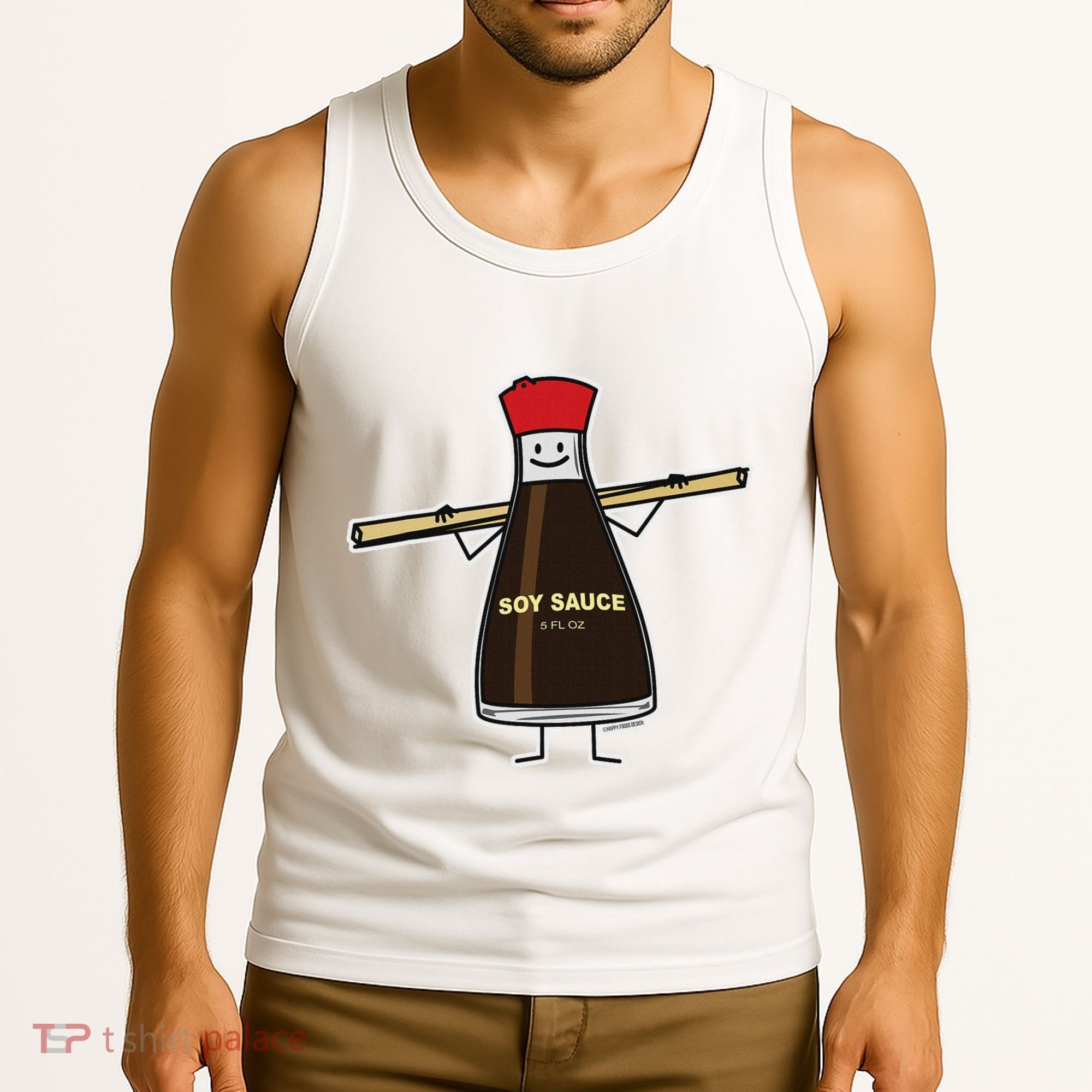 Soy Sauce Bottle Condiment Asian Chopsticks Tank Top