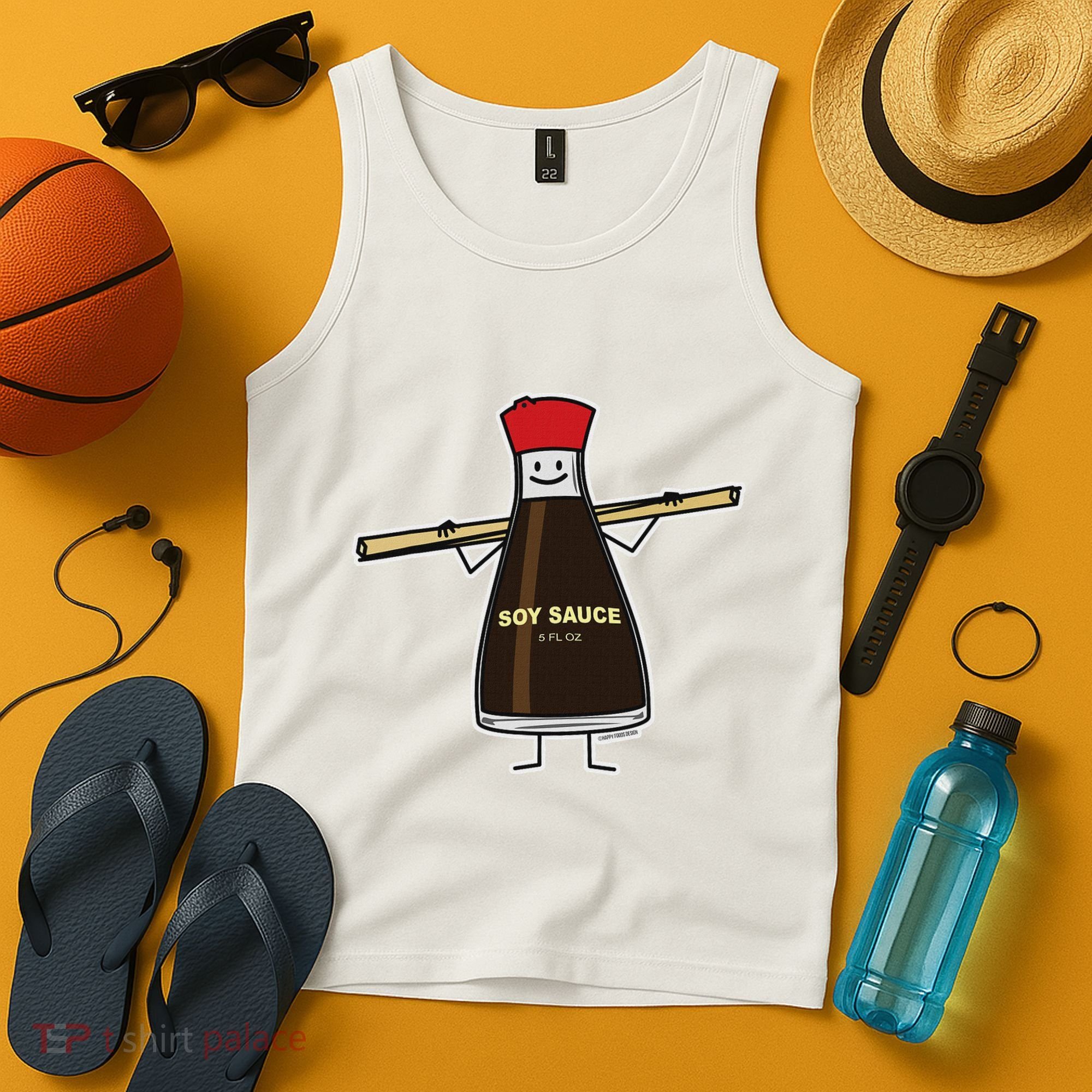 Soy Sauce Bottle Condiment Asian Chopsticks Tank Top