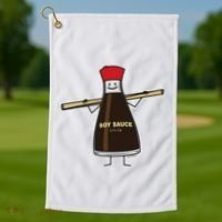 Soy Sauce Bottle Condiment Asian Chopsticks Golf Towel thumb 1