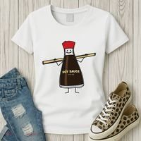 Soy Sauce Bottle Condiment Asian Chopsticks Women's T-Shirt thumb 3