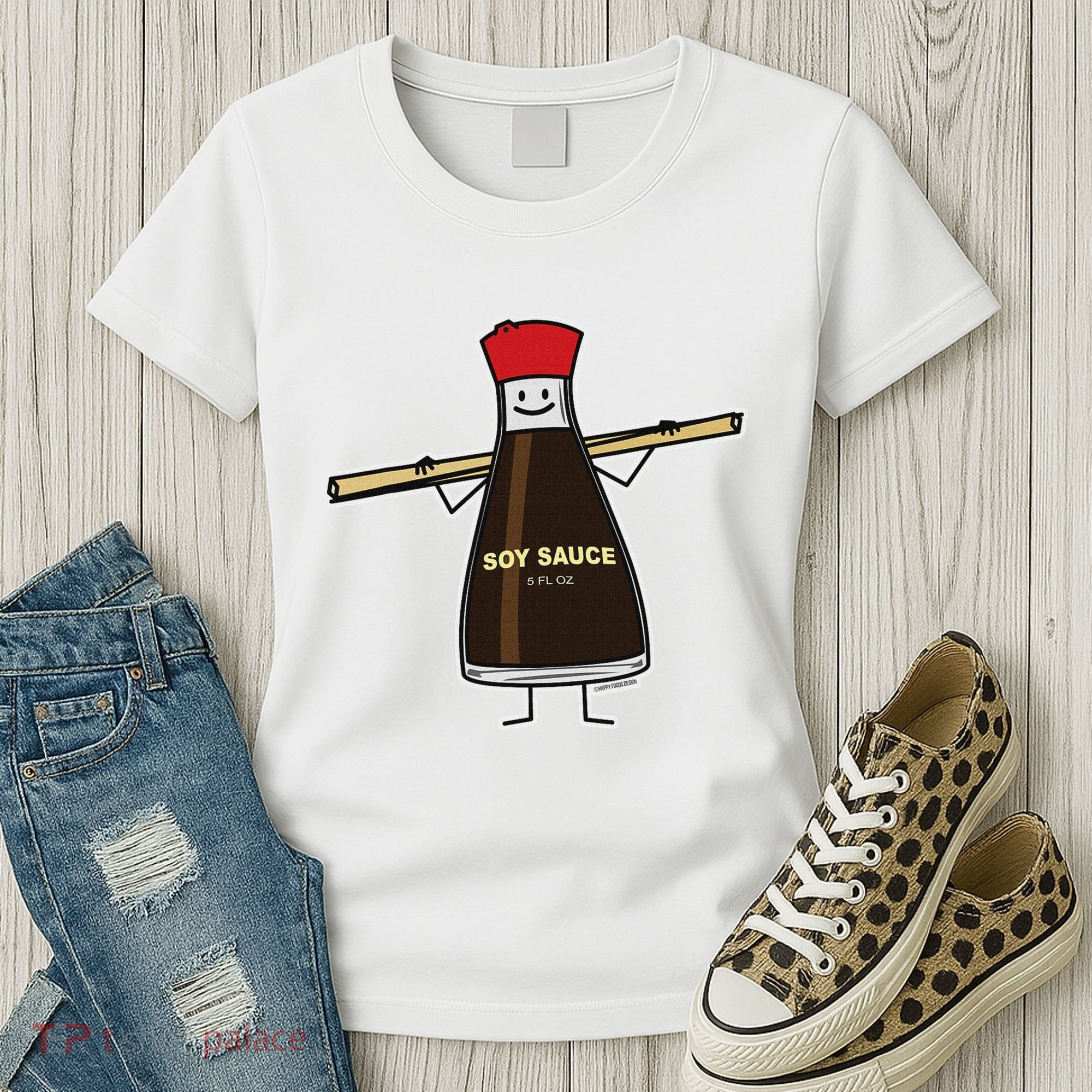 Soy Sauce Bottle Condiment Asian Chopsticks Women's T-Shirt