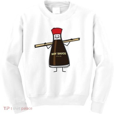 Soy Sauce Bottle Condiment Asian Chopsticks Kids Sweatshirt
