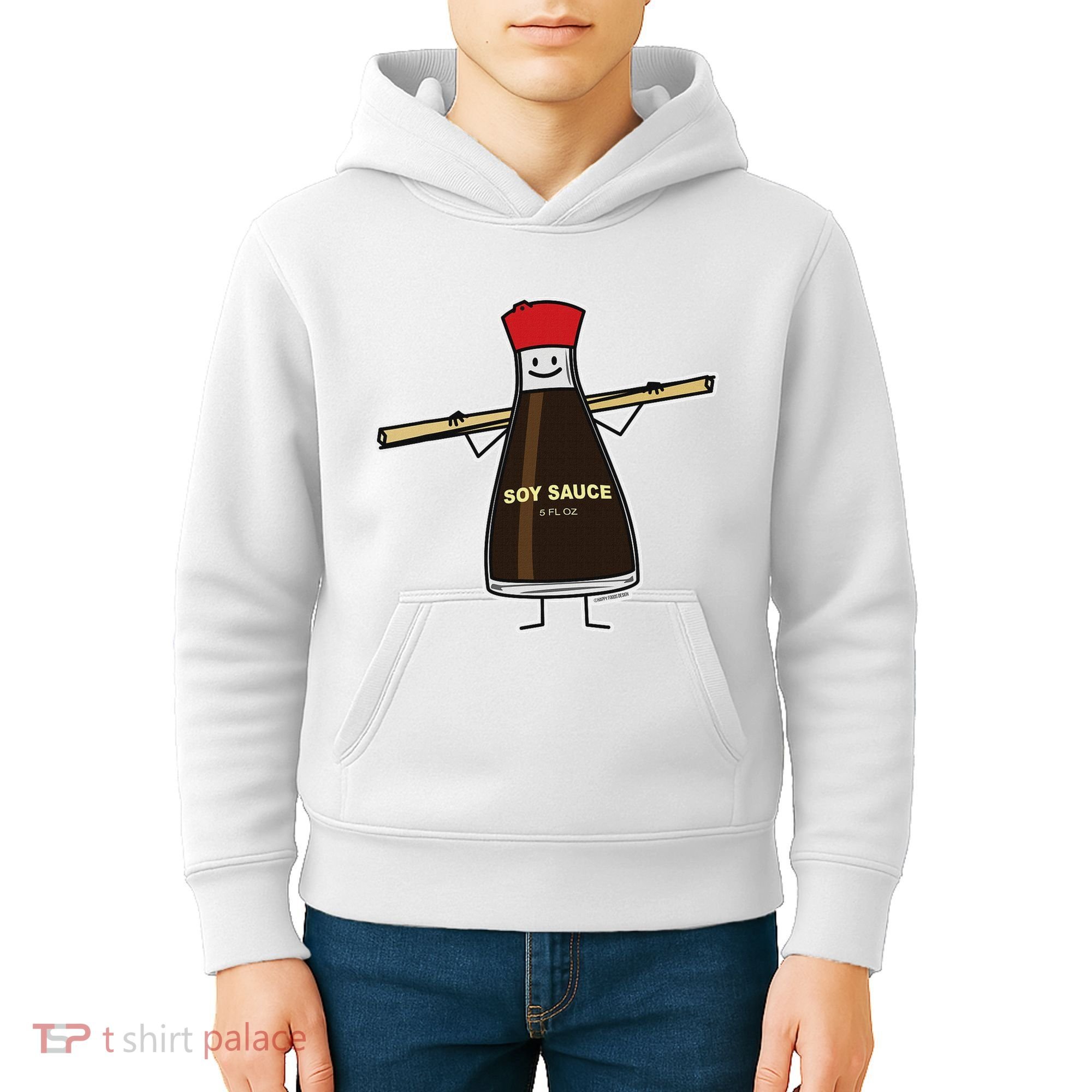 Soy Sauce Bottle Condiment Asian Chopsticks Kids Hoodie