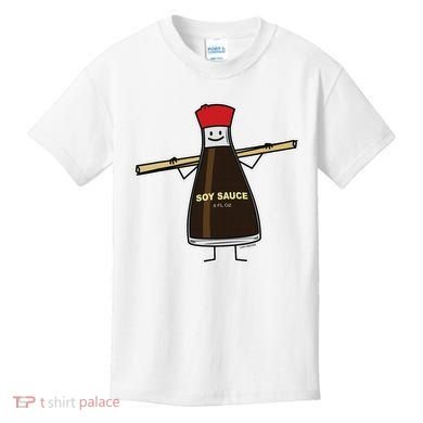 Soy Sauce Bottle Condiment Asian Chopsticks Kids T-Shirt