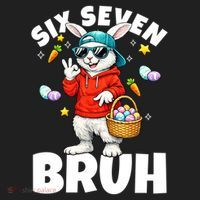 Six Seven Bruh Easter Meme 67 Funny Women's Sweatshirt thumb 2