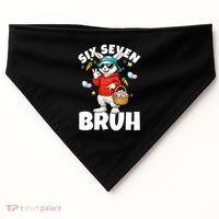 Six Seven Bruh Easter Meme 67 Funny USA-Made Doggie Bandana thumb 0