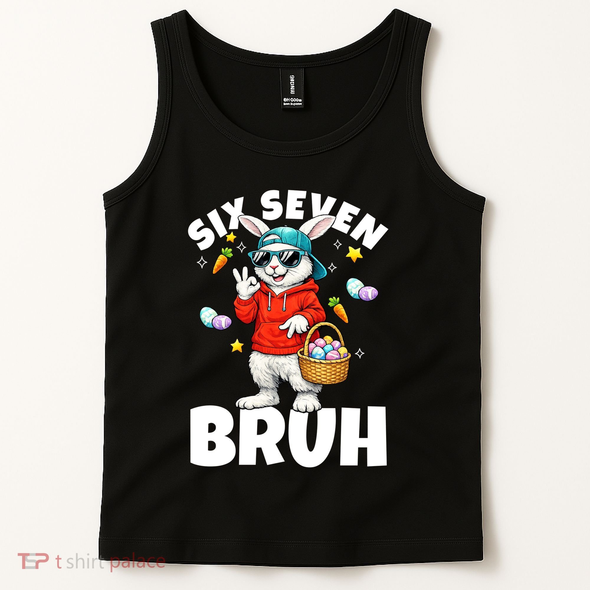 Six Seven Bruh Easter Meme 67 Funny Tank Top
