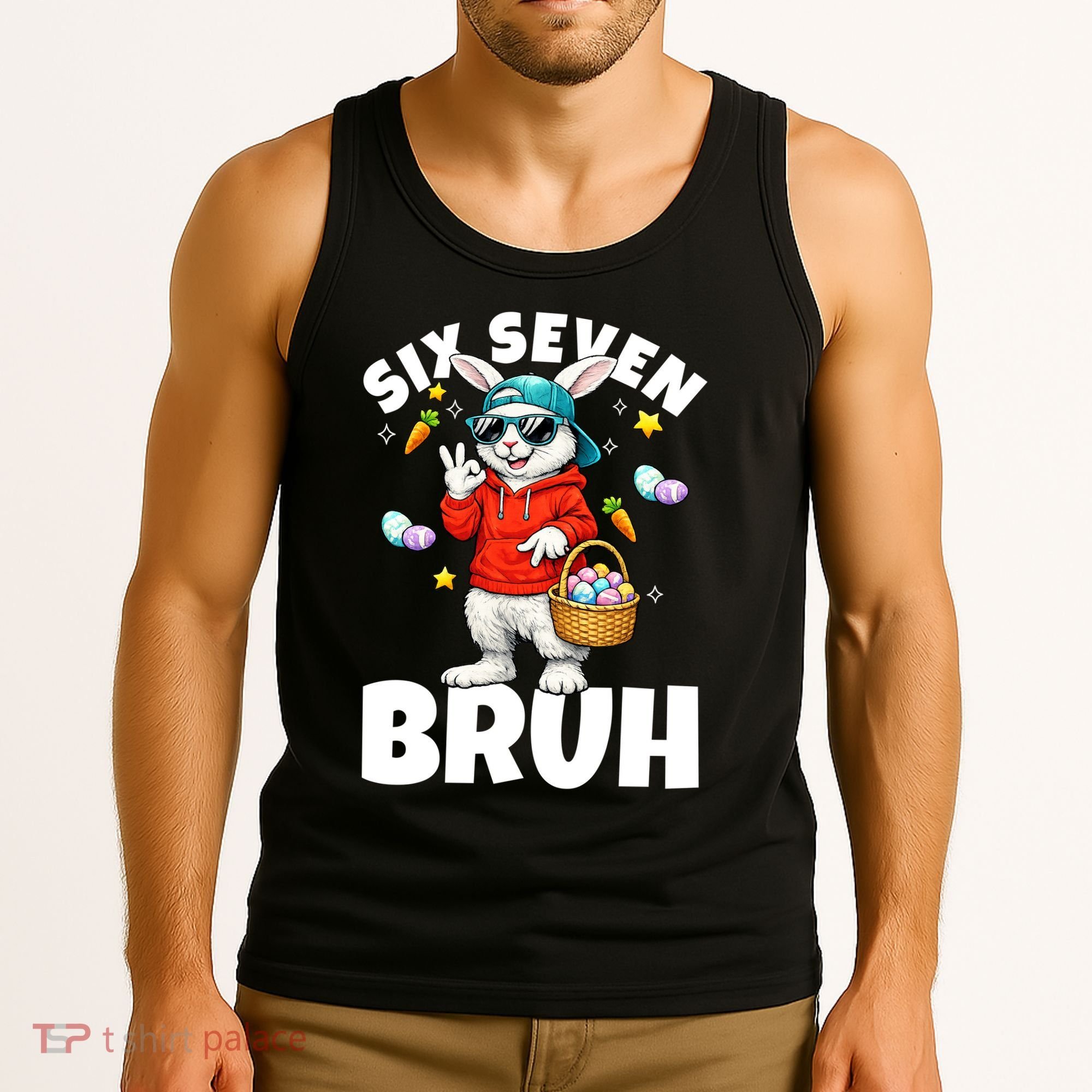 Six Seven Bruh Easter Meme 67 Funny Tank Top