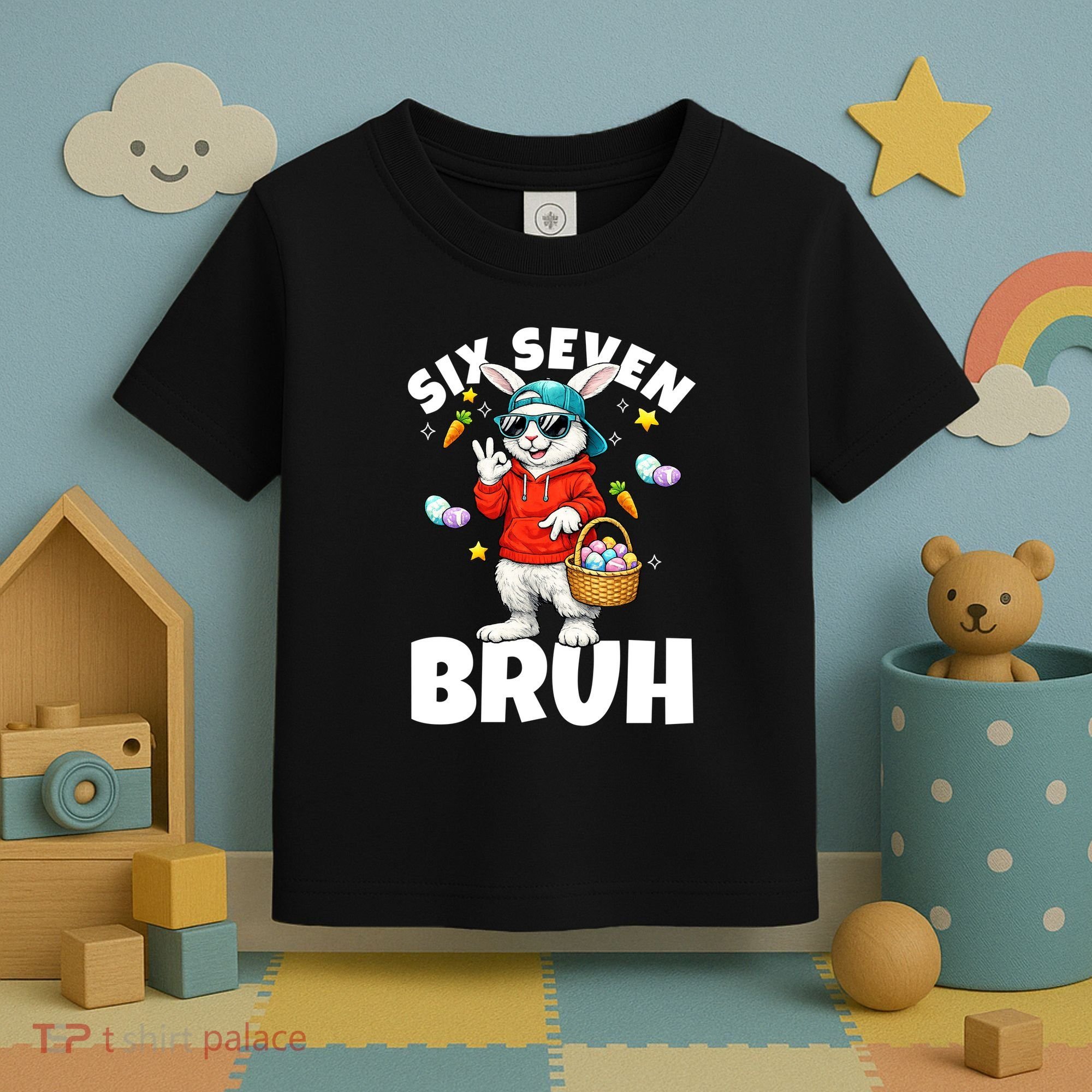 Six Seven Bruh Easter Meme 67 Funny Toddler T-Shirt
