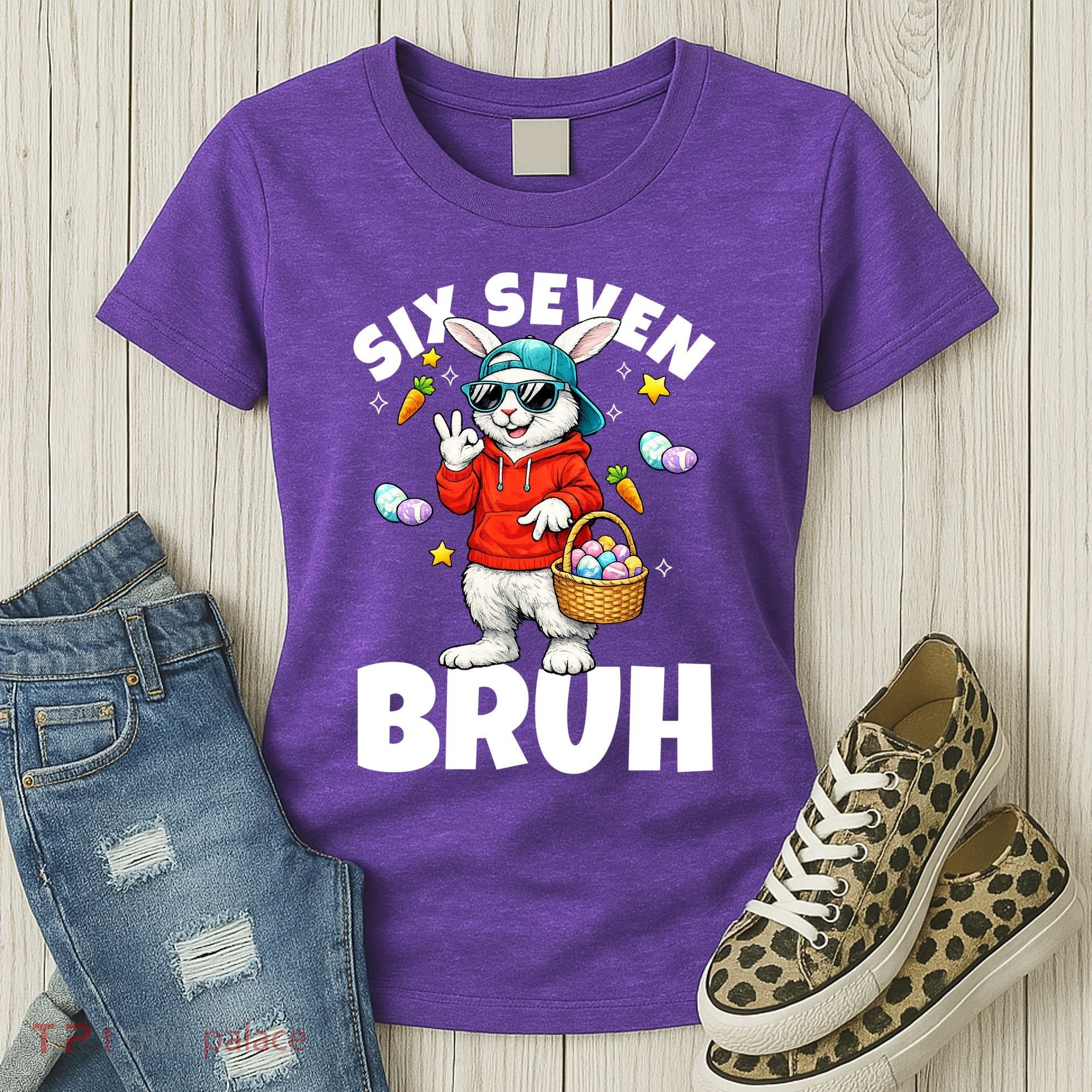 Six Seven Bruh Easter Meme 67 Funny Women's T-Shirt
