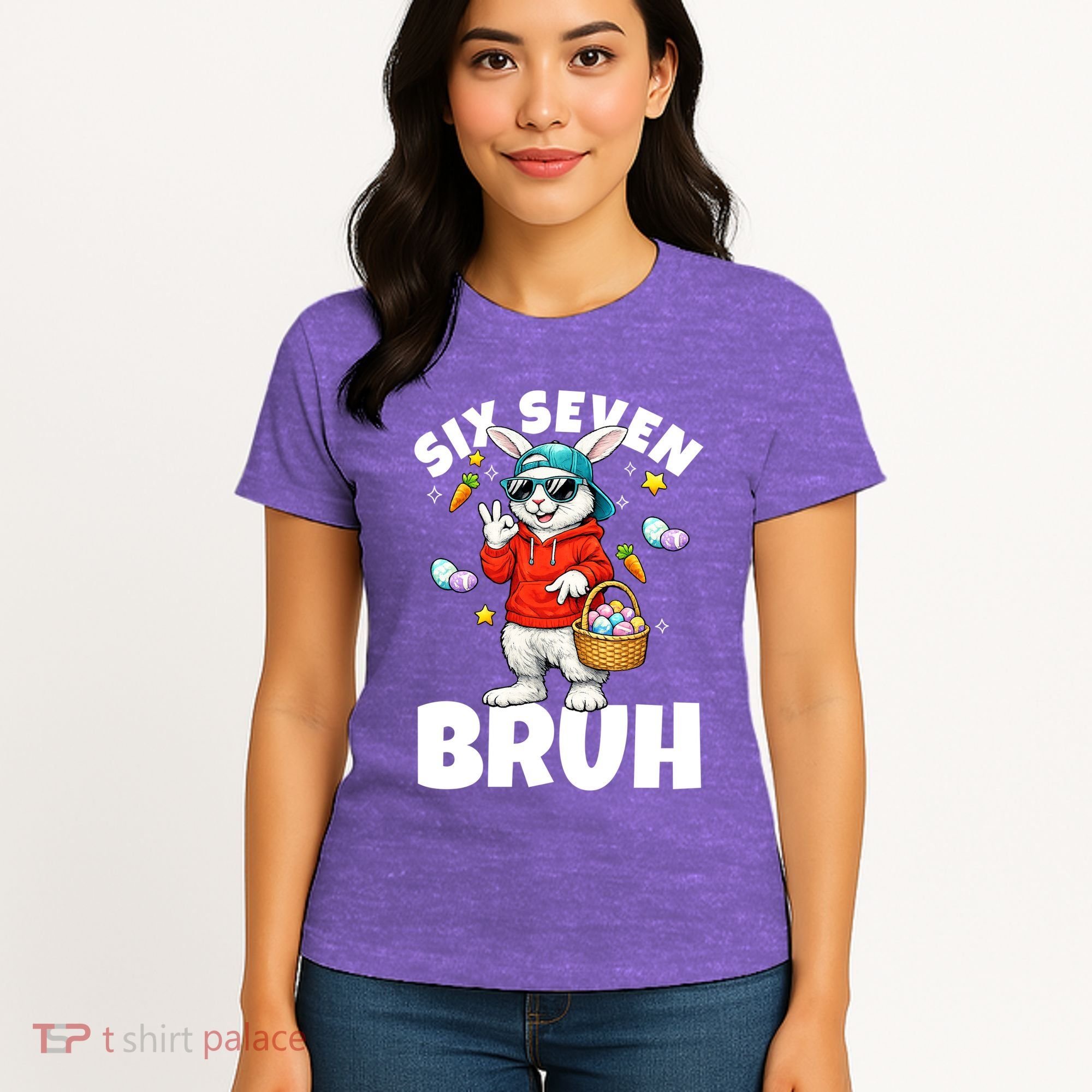 Six Seven Bruh Easter Meme 67 Funny Women's T-Shirt