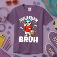 Six Seven Bruh Easter Meme 67 Funny Kids T-Shirt thumb 3