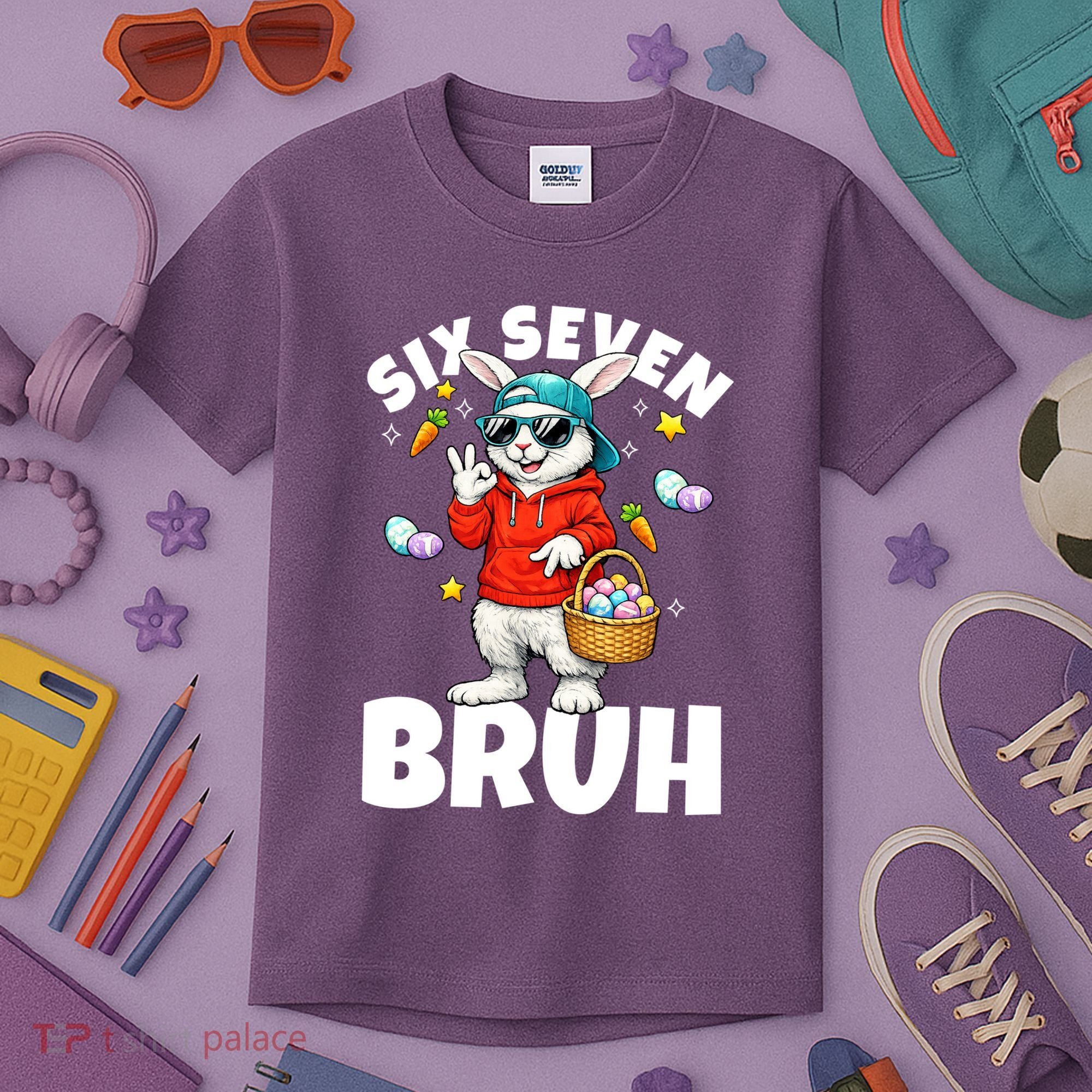 Six Seven Bruh Easter Meme 67 Funny Kids T-Shirt
