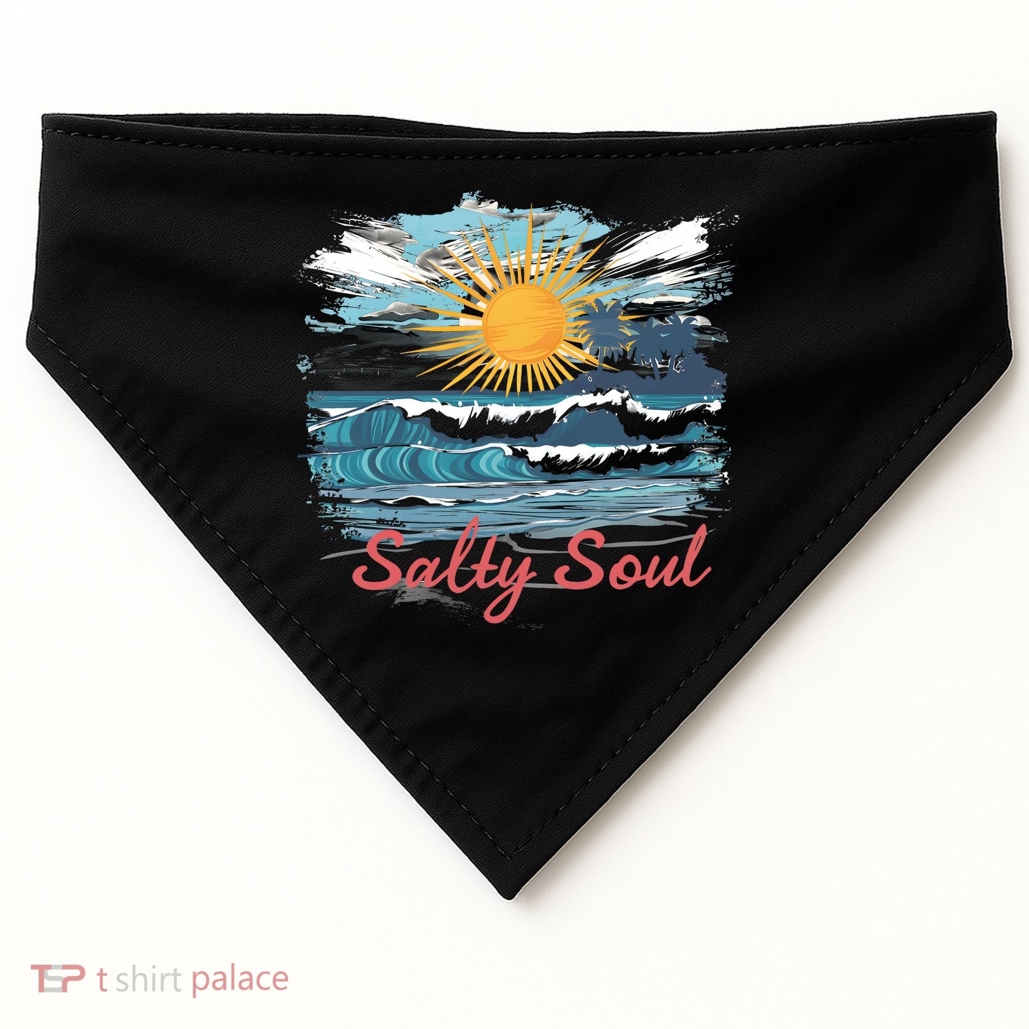 Salty Soul Beach And Sun Summer Vacay USA-Made Doggie Bandana