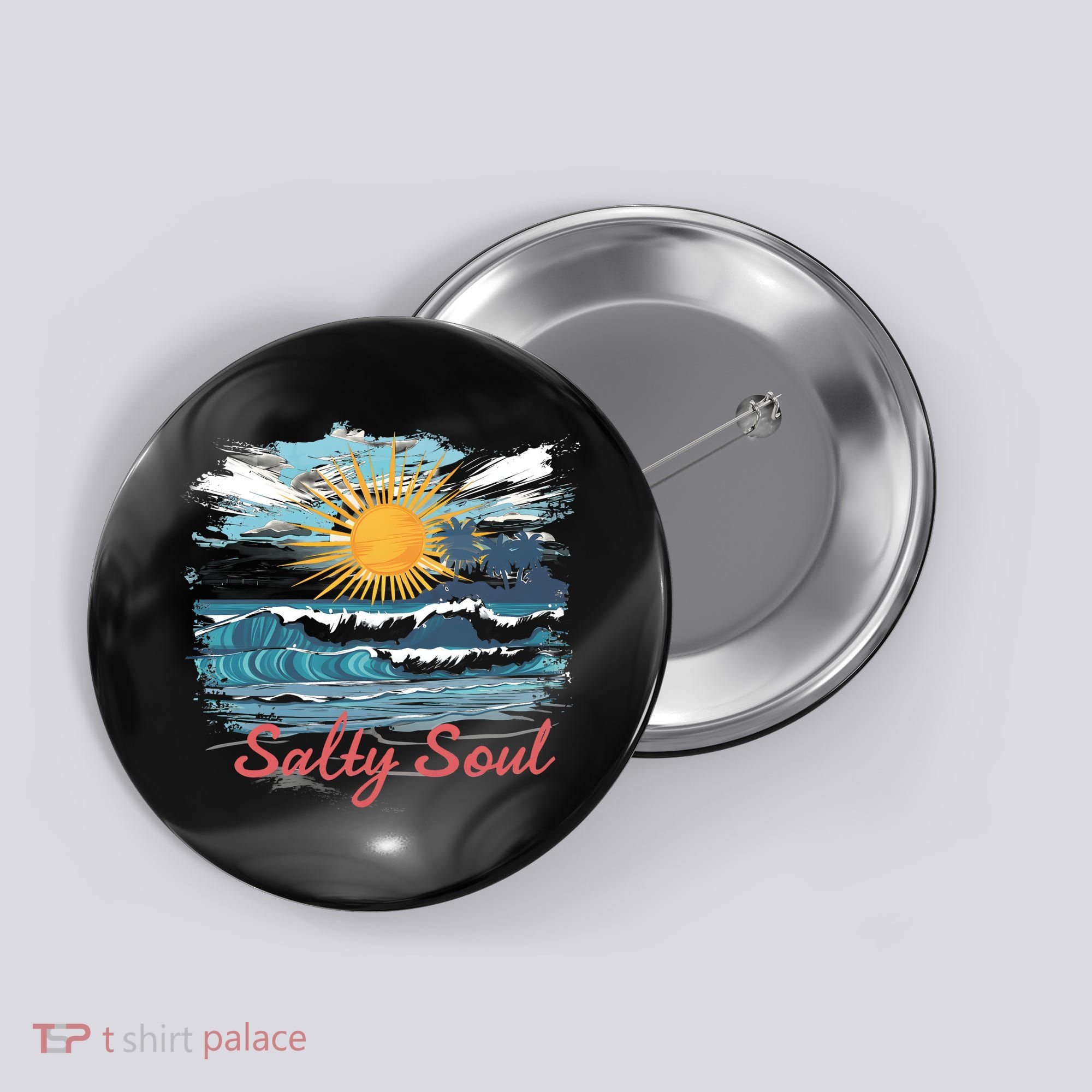 Salty Soul Beach And Sun Summer Vacay Button
