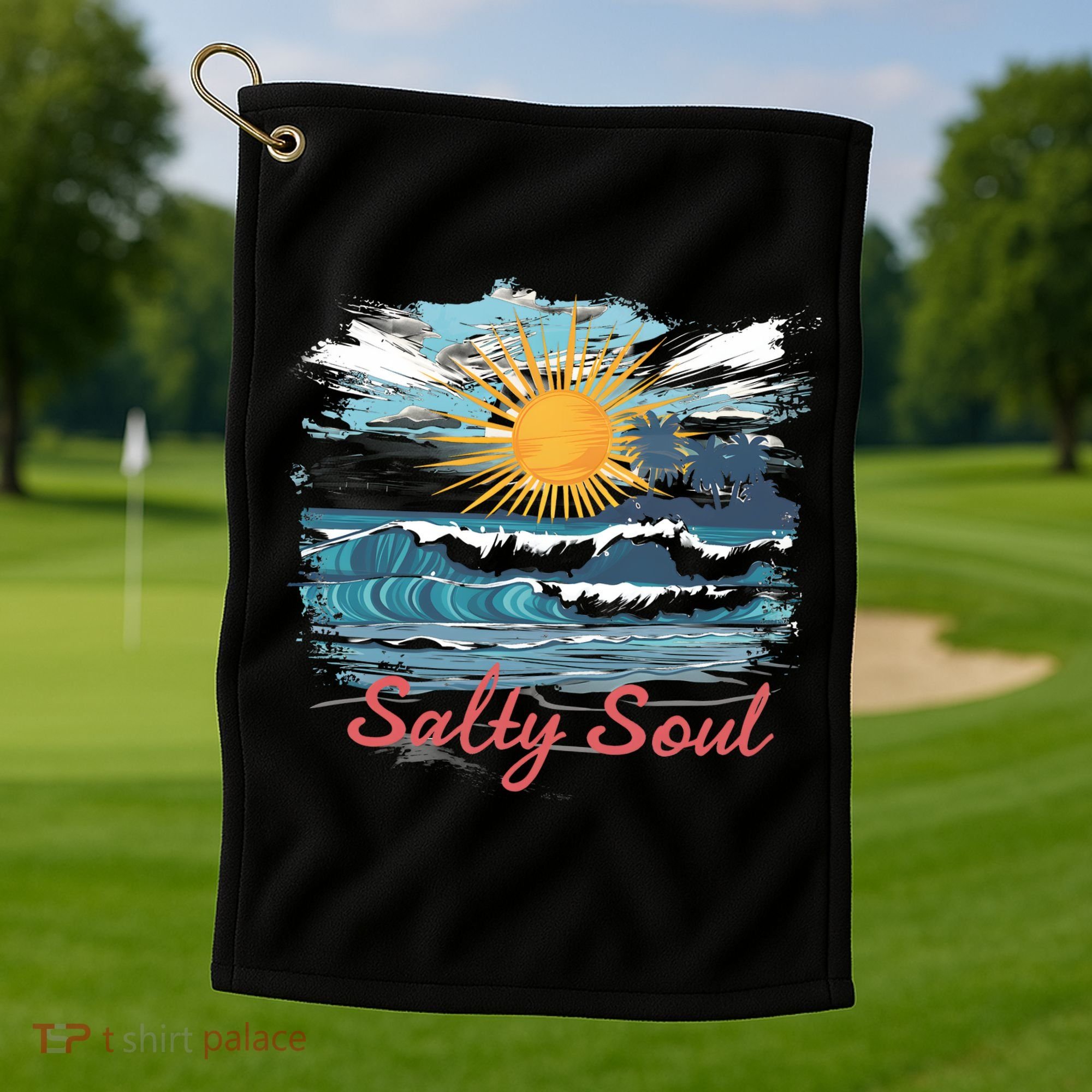 Salty Soul Beach And Sun Summer Vacay Golf Towel