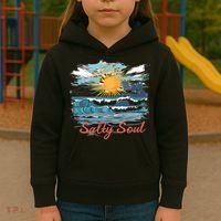 Salty Soul Beach And Sun Summer Vacay Kids Hoodie thumb 3