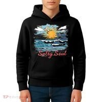 Salty Soul Beach And Sun Summer Vacay Kids Hoodie thumb 4