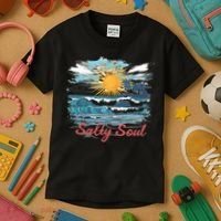 Salty Soul Beach And Sun Summer Vacay Kids T-Shirt thumb 3
