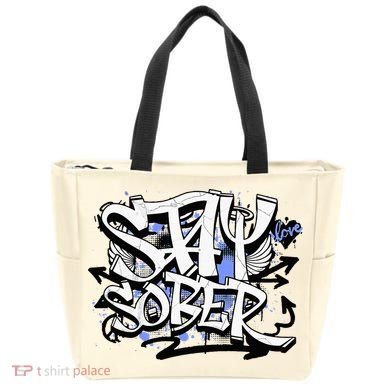 Stay Sober Blue Resolve Tote Bag
