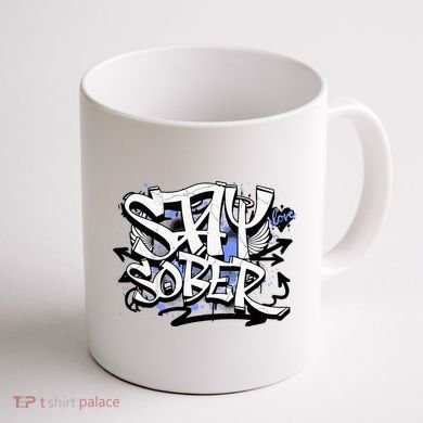 Stay Sober Blue Resolve Coffee Mug back