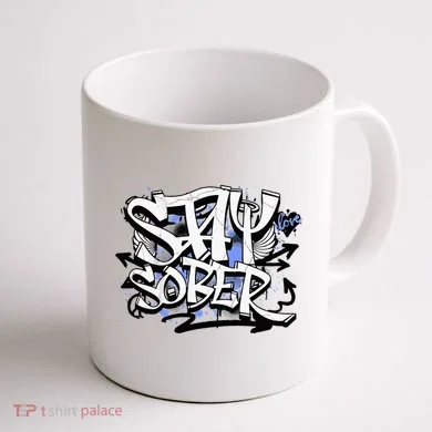 Stay Sober Blue Resolve Coffee Mug back