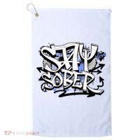 Stay Sober Blue Resolve Golf Towel thumb 0