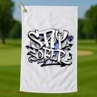 Stay Sober Blue Resolve Golf Towel thumb 1