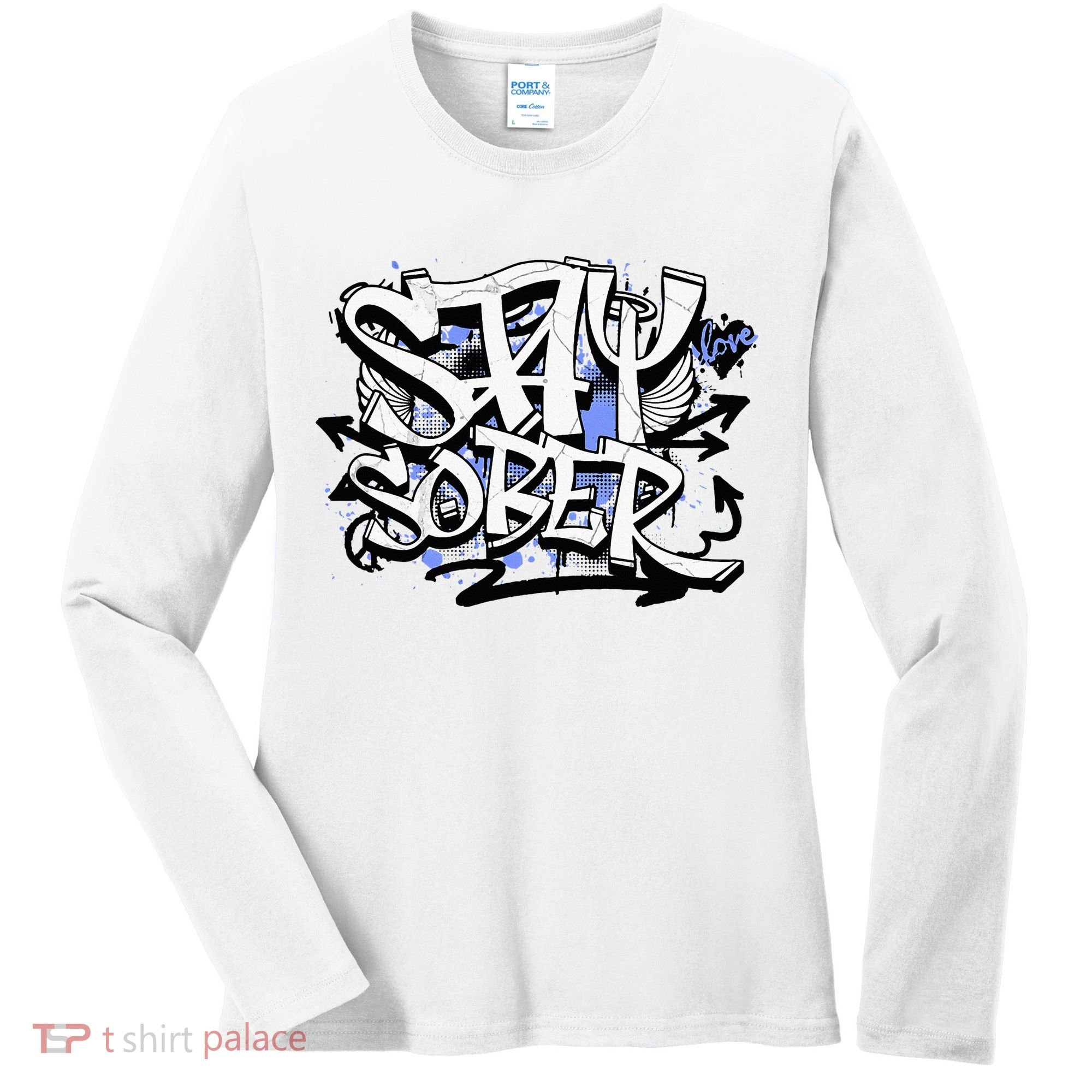 Stay Sober Blue Resolve Women's Long Sleeve Shirt