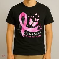 Support Squad Breast Cancer Awareness Pink Ribbon Butterfly T-Shirt thumb 3