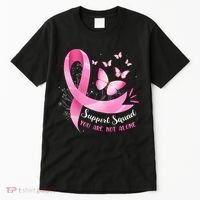 Support Squad Breast Cancer Awareness Pink Ribbon Butterfly Tall T-Shirt thumb 0