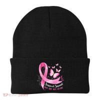 Support Squad Breast Cancer Awareness Pink Ribbon Butterfly Beanie thumb 0
