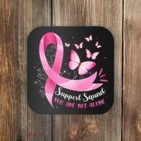 Support Squad Breast Cancer Awareness Pink Ribbon Butterfly Coaster thumb 0