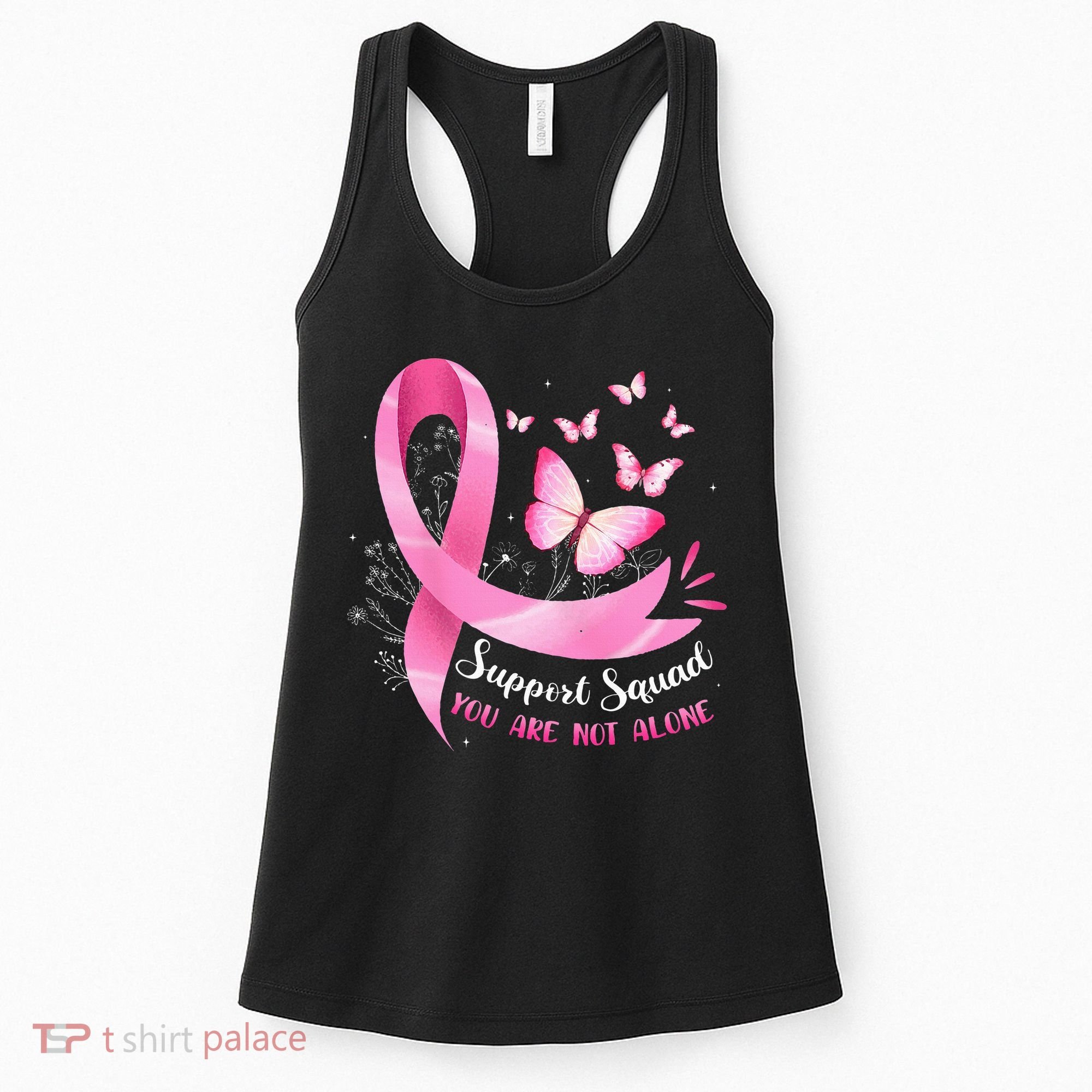 Support Squad Breast Cancer Awareness Pink Ribbon Butterfly Women's Tank Top