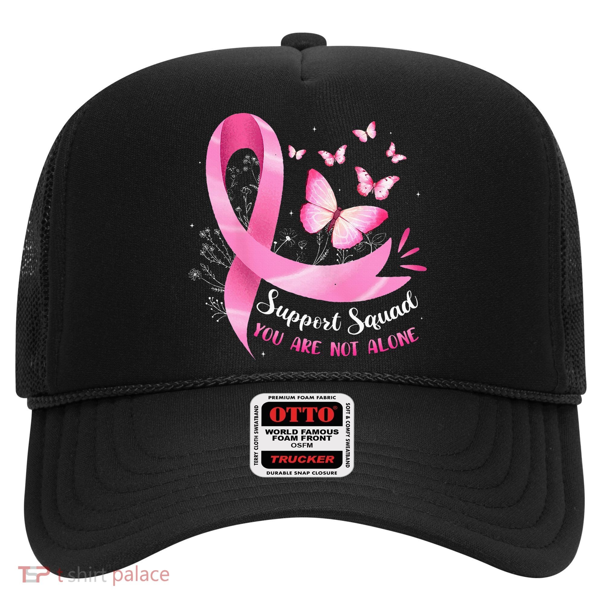 Support Squad Breast Cancer Awareness Pink Ribbon Butterfly Hat