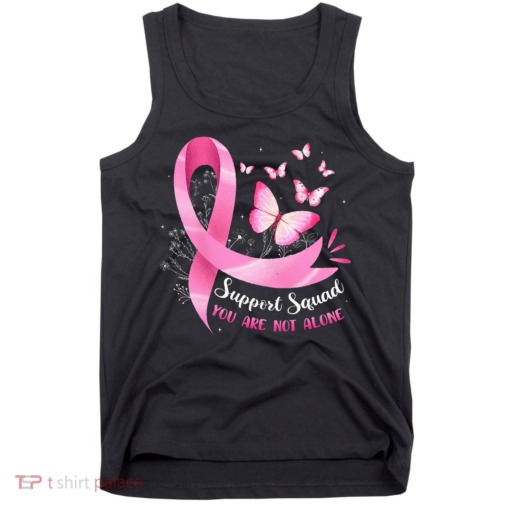 Support Squad Breast Cancer Awareness Pink Ribbon Butterfly Tank Top