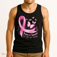 Support Squad Breast Cancer Awareness Pink Ribbon Butterfly Tank Top thumb 3