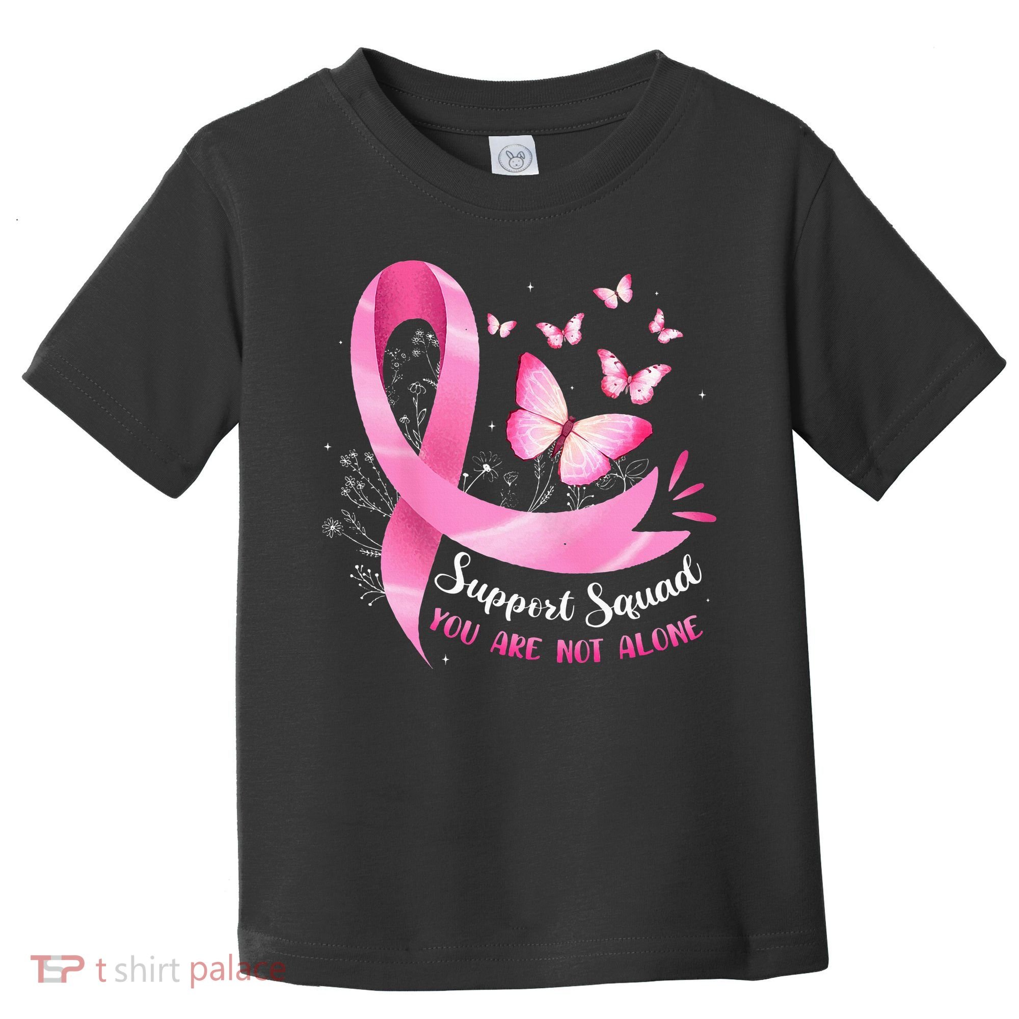 Support Squad Breast Cancer Awareness Pink Ribbon Butterfly Toddler T-Shirt