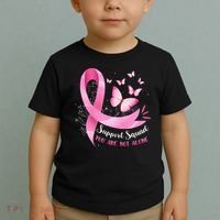 Support Squad Breast Cancer Awareness Pink Ribbon Butterfly Toddler T-Shirt thumb 2