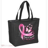 Support Squad Breast Cancer Awareness Pink Ribbon Butterfly Tote Bag thumb 2