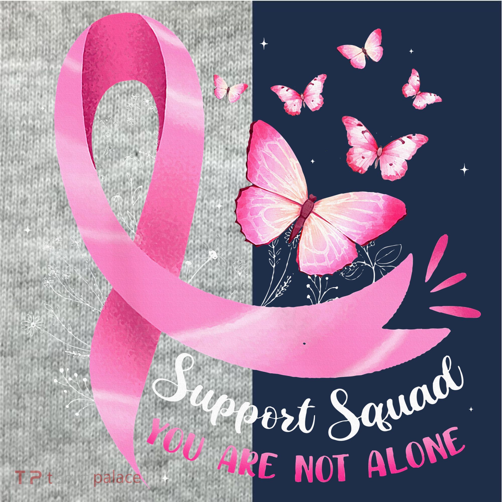 Support Squad Breast Cancer Awareness Pink Ribbon Butterfly Kids Colorblock Raglan Jersey