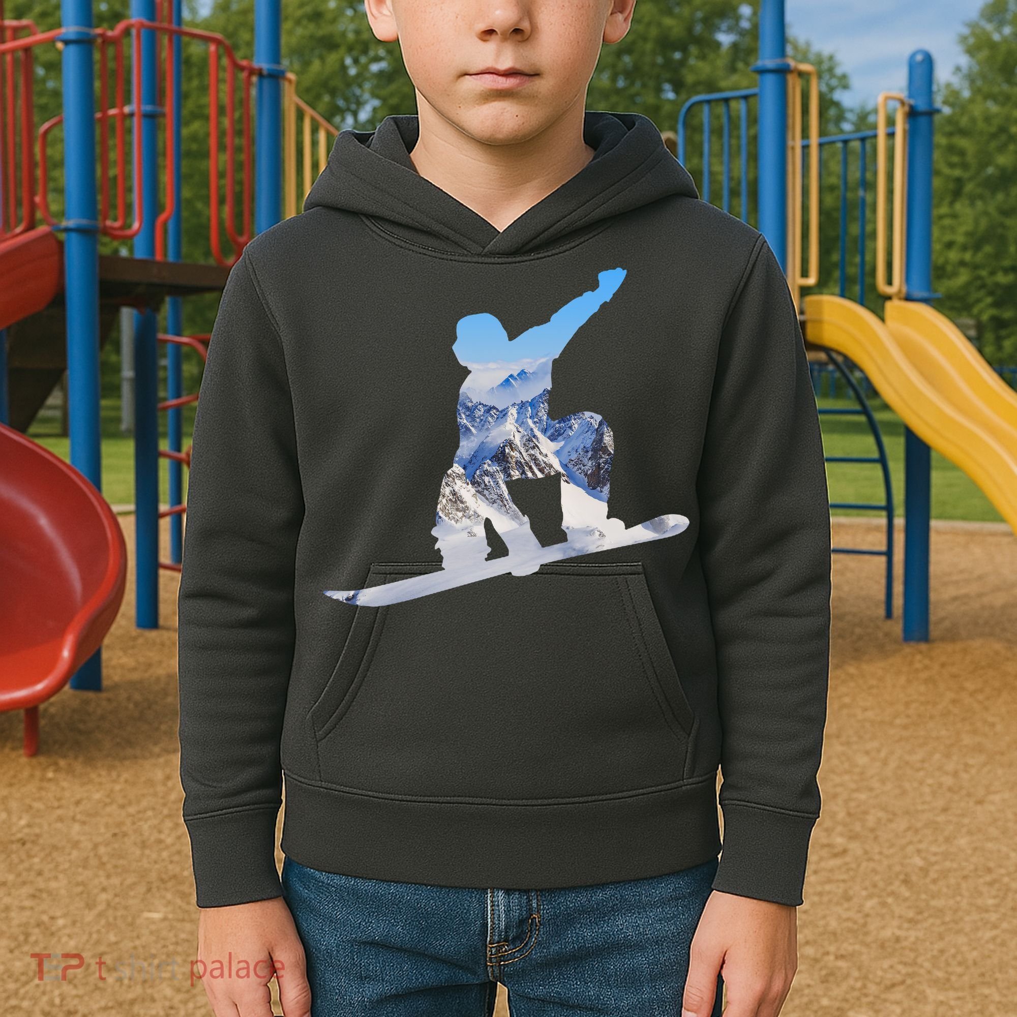 Snow Ski Boarding Sport Kids Hoodie